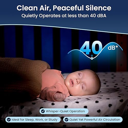 Miniatura 6 de QuartzAir - Negro - Purificador de aire HEPA H13 para habitaciones grandes - Hasta 3000 pies cuadrados - Purificador de aire doméstico resistente,