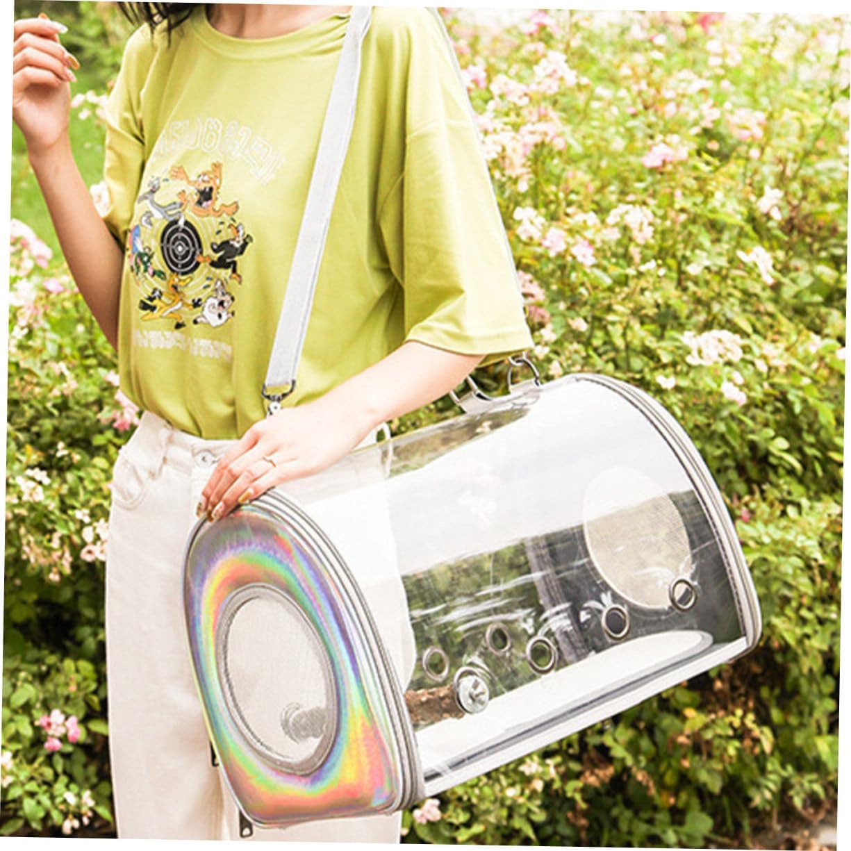 Kisangel Parrot Carrier Bag Shoulder Strap Portable Outdoor Birds Carrying Container for Travel Crossbody Use and Pet Interaction