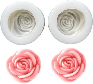 2-Pack Valentine Rose Silicone Mold: Ideal for Candle, Cake, Soap and Aromatherapy Creations