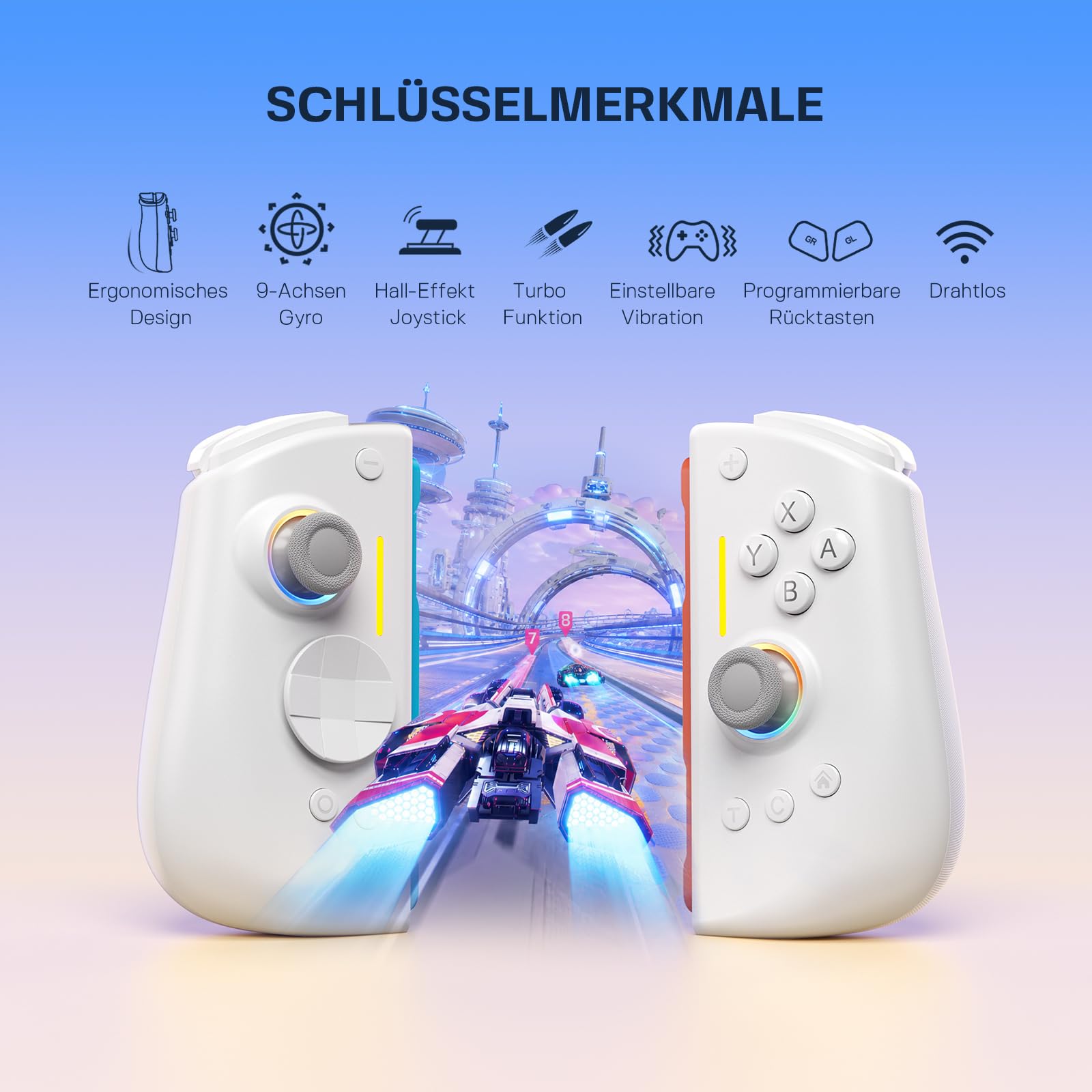 NYXI Hyperion 3 Manette Switch 2 – Premier Manette sans fil de tiers au monde pour Switch 2, Joystick à effet Hall, Gyroscope à 9 axes, Récupération & Bouton C, Turbo & Vibration, Ergonomique
