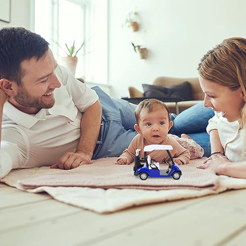 Miniatura 4 de IMIKEYA Carrito de golf Carro de golf modelo de metal fundido a presión Mini 120 Escala Carro de golf Modelo de carrito de golf Carro de golf