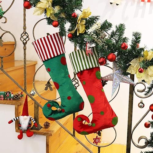 Miniatura 10 de 2024 Adornos personalizados de gnomo de Navidad, calcetines de barba de Papá Noel, piel sintética de felpa, decoración del hogar, regalos de 21