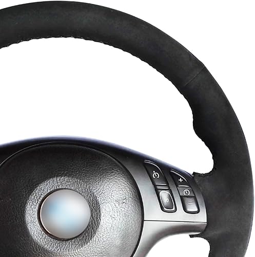 Miniatura 7 de MEWANT - Funda de piel genuina con gamuza cosida a mano para volante