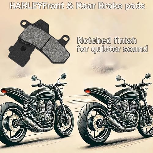 Miniatura 3 de Pastillas de freno delanteras y traseras de repuesto para HARLEY Road Glide 2008-2021/Street Glide 2008-2022/Road King 2008-2021/Ultra Classic