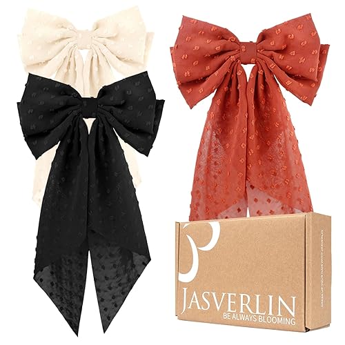 Pinzas para el cabello para mujer, pasadores grandes de gasa, estilo francés, con cola larga, accesorios para el cabello para niñas, lazo de tela de