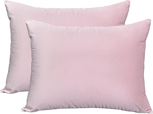 Miniatura 1 de NianEr Juego de 2 fundas de almohada de terciopelo para otoño e invierno, con cierre de cremallera, color rosa, tamaño King