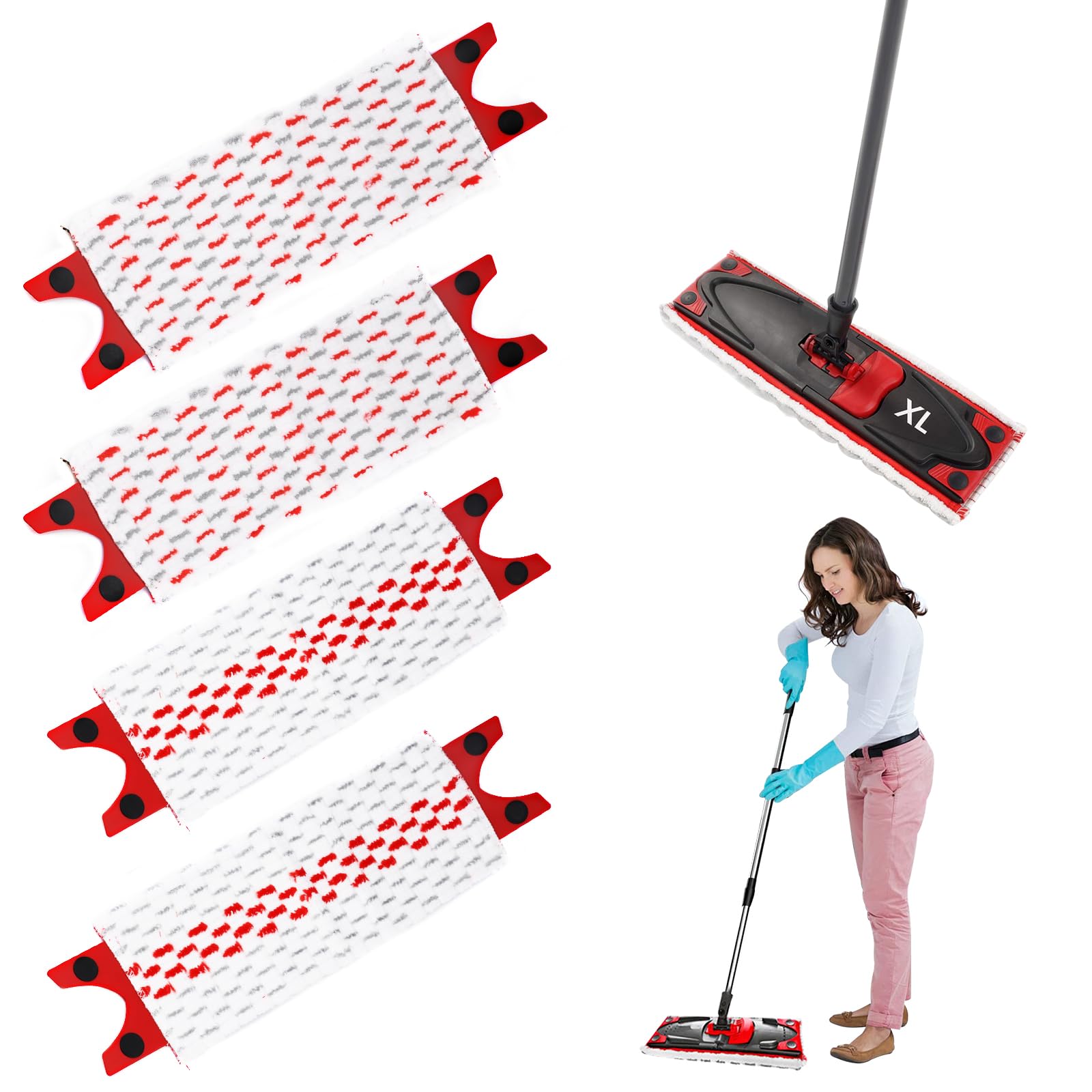 4 Recharges Serpillière Vileda Ultramax - Microfibre Absorbante Compatible Ultramax Turbo