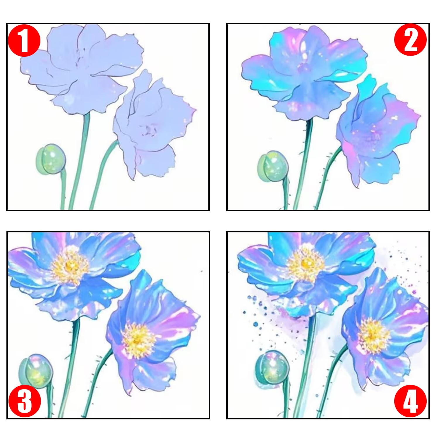 Onperpoe Set di 40 colori ad acquerello metallizzati luccicanti, set di pittura ad acquerello perlescente, scatola di pittura con glitter per artisti e amanti della pittura