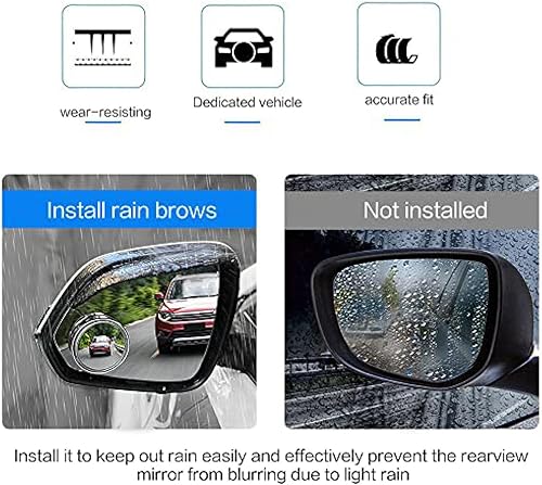 Miniatura 2 de Car Rear View Mirror Eyebrow for Peugeot 308 for Kia Cerato Forskoda Yeti,Car Accessories Exterior 2pcs Car Rear View Mirror Rain Eyebrow Visor