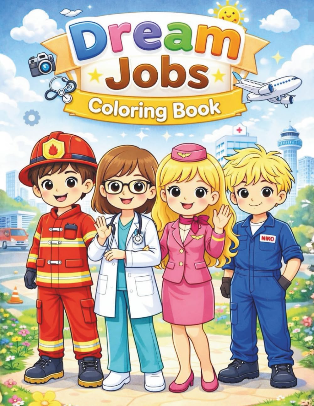 Dream Jobs Coloring Book for Kids: Fun Career Coloring Pages with Mimi & Friends | Cute Occupations for Children Ages 4–8