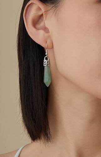 Miniatura 2 de Jade Earrings for Women, Handmade Green Jade Earrings – Sage Green Jewelry & Earrings for Women, Jade Jewelry for Women, Green & Silver Earrings