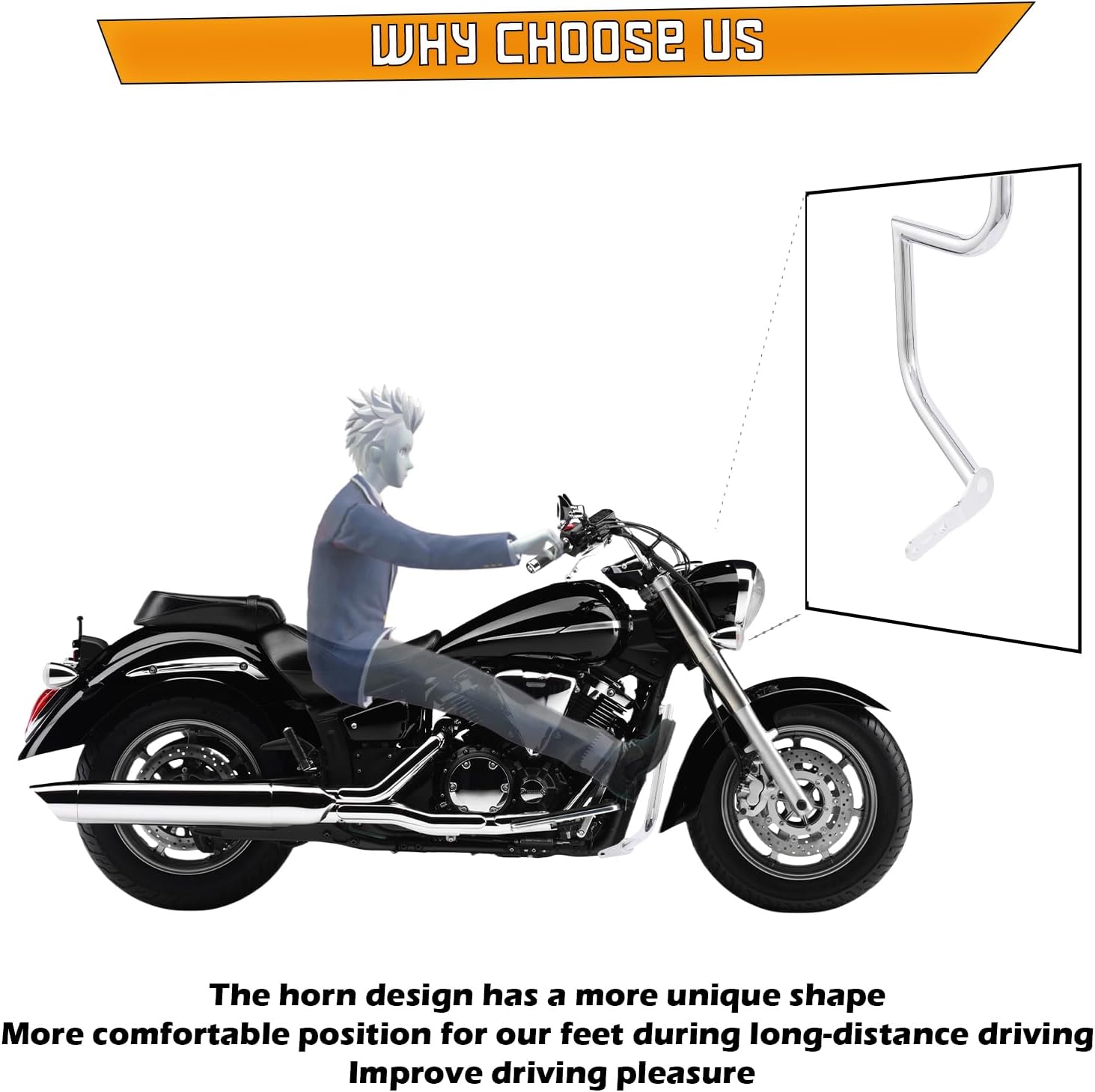 Crash Bar Engine Guard Highway Bar for Yamaha XVS Vstar V-Star 1300 Deluxe Tourer (Chrome)