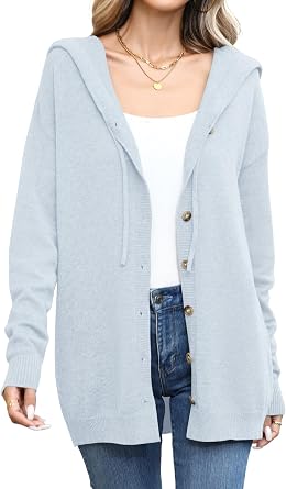 TASAMO Womens Button Down Hoodie Cardigan Sweaters Long Sleeve Fall Fashion Open Front Knit 2025 Winter Outerwear Coats
