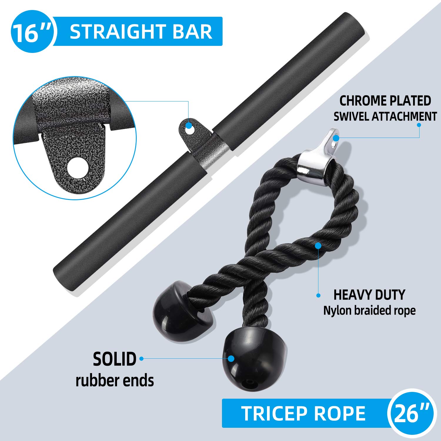 PELLOR Accesorio de Entrenamiento para Antebrazos,12PCS Accesorios Poleas Gimnasio, Entrenador de Resistencia de Rodillos Equipo para Ejercicios de Entrenamiento de Fuerza con Brazos y Cuerdas