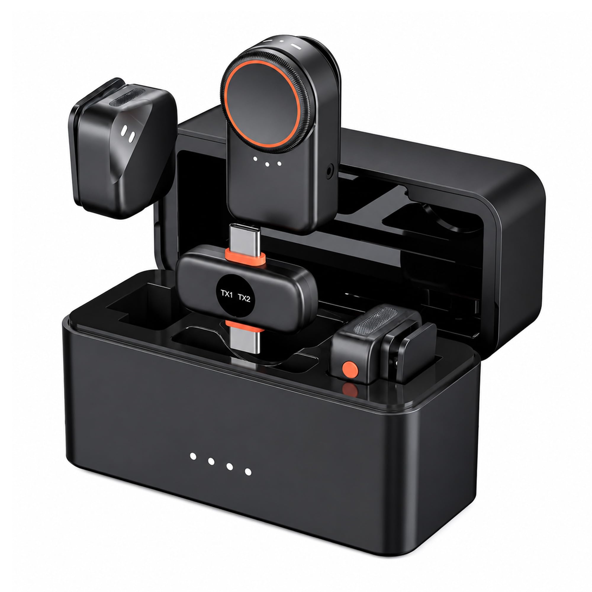 OLV ST88 Wireless Microphone for YouTube, Dual Channel 2.4GHz Lapel Mic with Charging Case, Noise Reduction, Plug & Play, Low Latency for Vlogging, Podcast, Interview, Live Streaming, Type-C-image-31