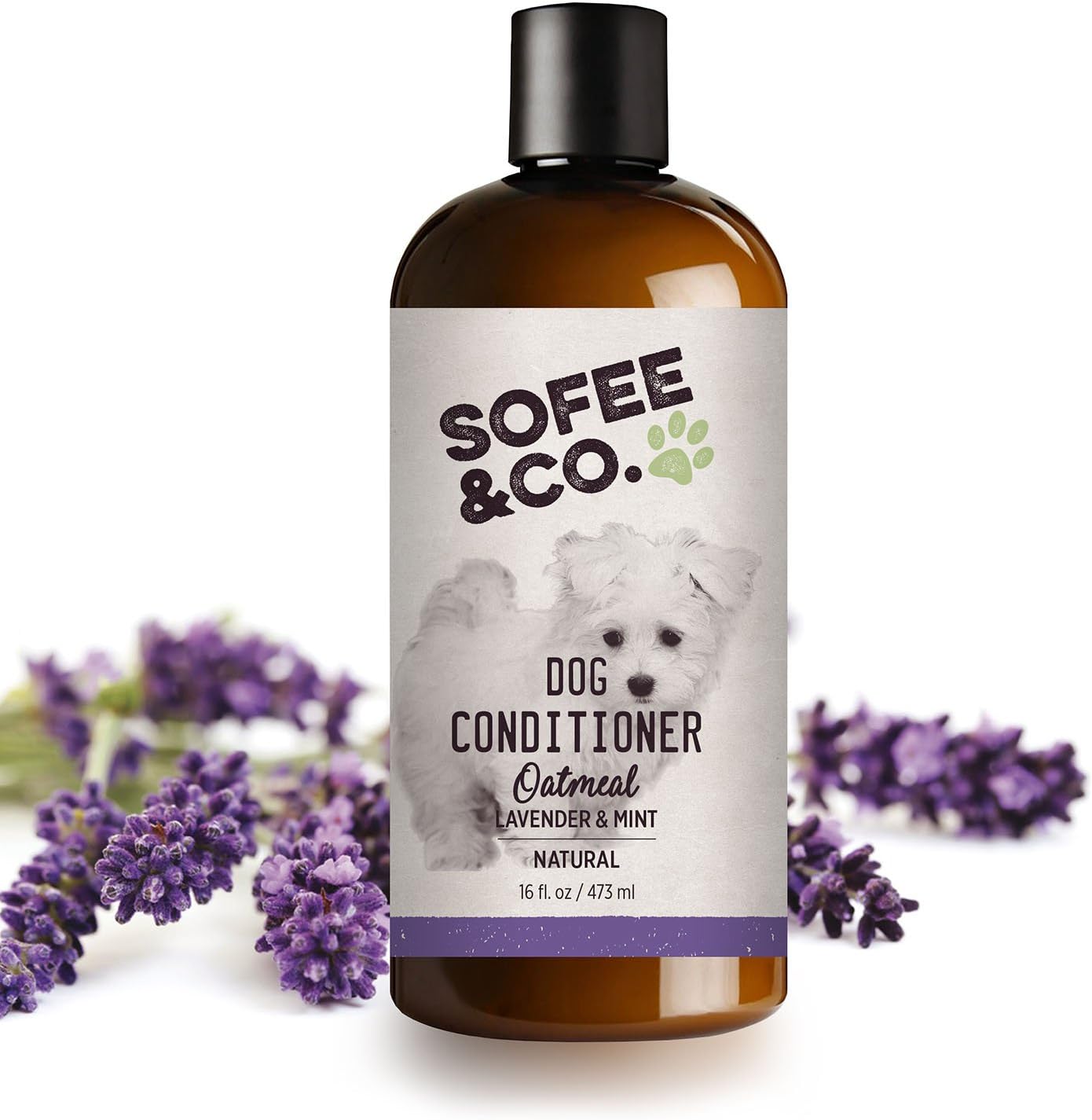 Sofee & Co. Natural Oatmeal Dog Puppy Conditioner – Detangle Moisturize Soothe Soften Normal Dry Itchy Flaky Allergy Sensitive Skin.…