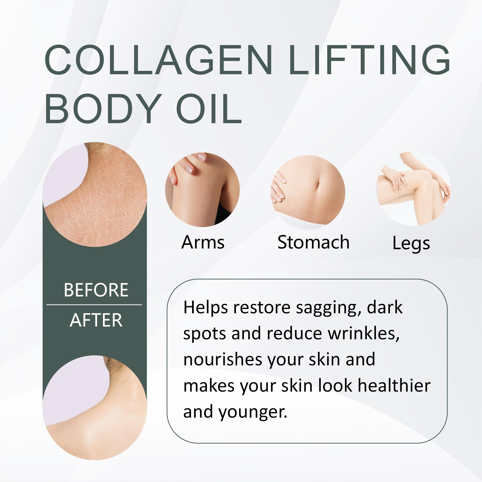 ELY CURA Collagen Lifting Body Oil with Vitamins C & E, 3.38 fl oz