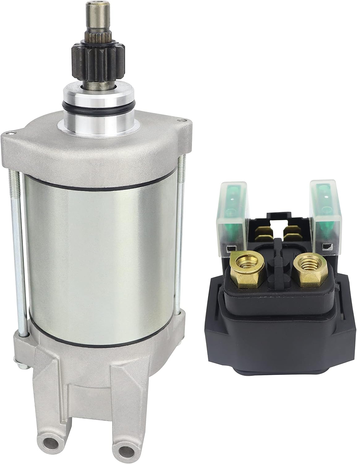 Starter Motor & Relay Solenoid Compatible with Yamaha Raptor 660 Yfm660 2001 2002 2003 2004 2005+001