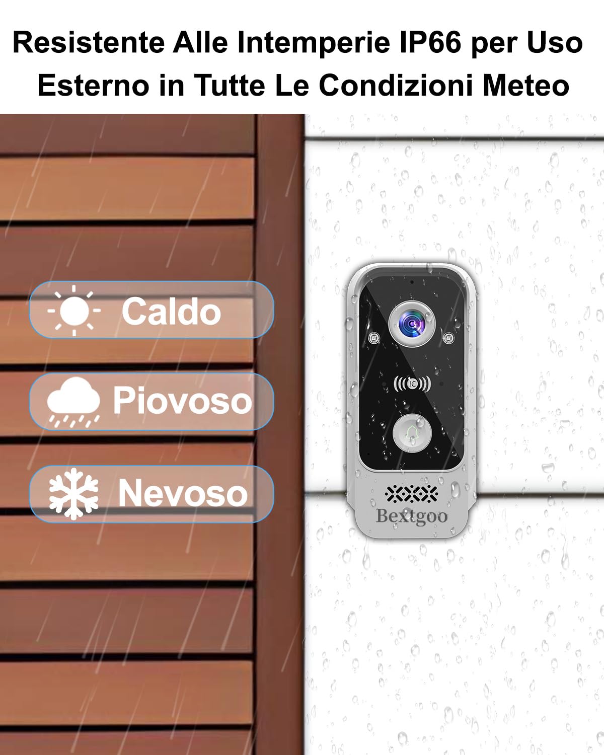 2K Videocitofono WiFi 2 Fili, Schermo Touch Screen a Colori 7", App Sblocco Remoto, Carta IC Unloc, Audio Bidirezionale, 170° Rilevamento Movimento, Visione Notturna, IP66, Scheda SD Integrata 64 GB