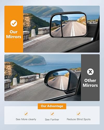 Miniatura 4 de Espejos de remolque aptos para Dodge 1998-2001 para Ram 1500 para Ram 2500 para Ram 3500 con control de potencia calentado sin luz de señal de giro