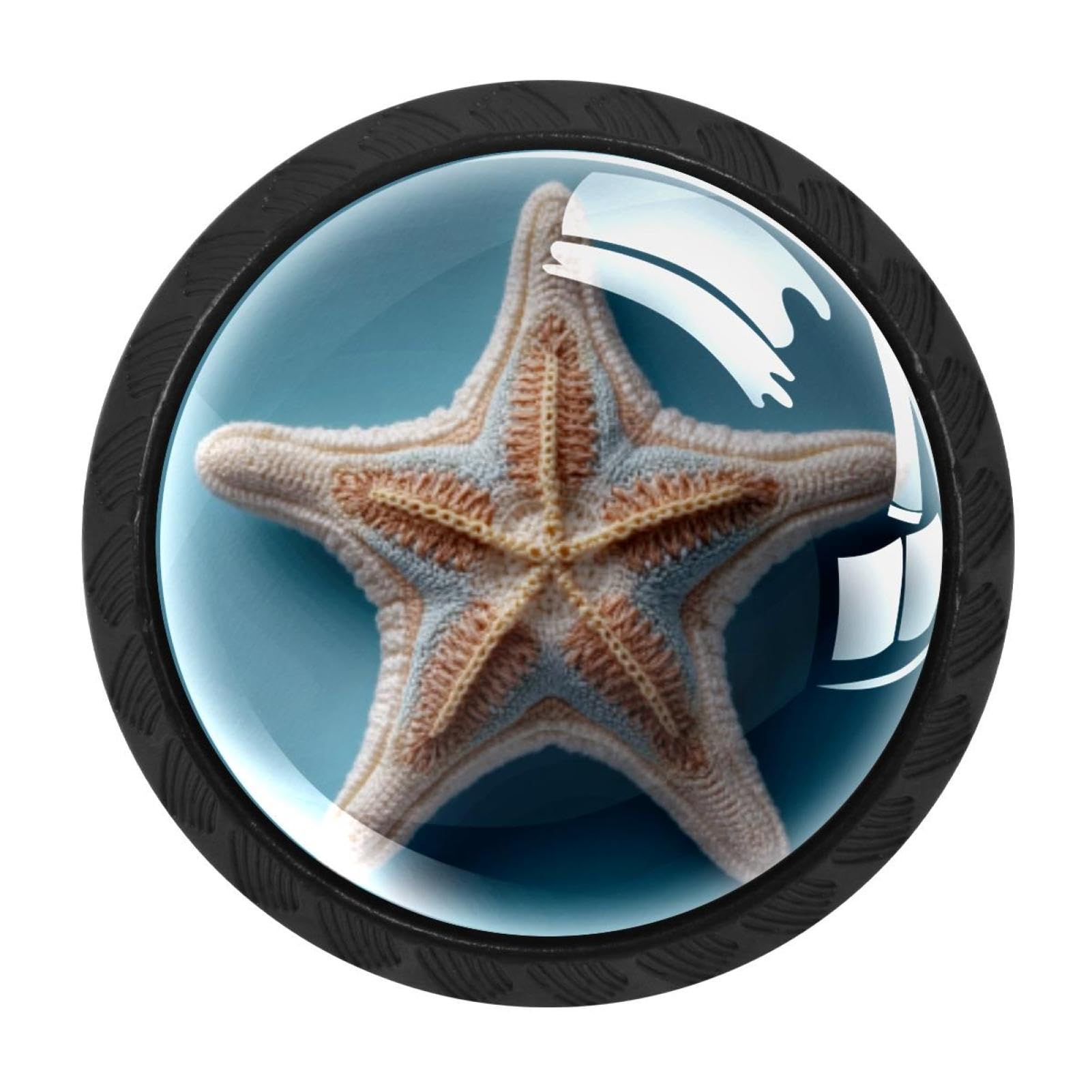 CHENZZZZ 4 Pack Shell Starfish (1) Kitchen Cabinet Knobs Drawer Knobs Door Dresser Handles for Personalized Gifts Great for Any Occasion