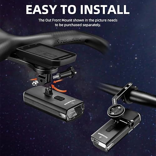 Miniatura 6 de ROCKBROS Luces de bicicleta de 10000 mAh USB-C recargables para bicicleta para conducción nocturna, 3000 lúmenes, luces brillantes para bicicleta,