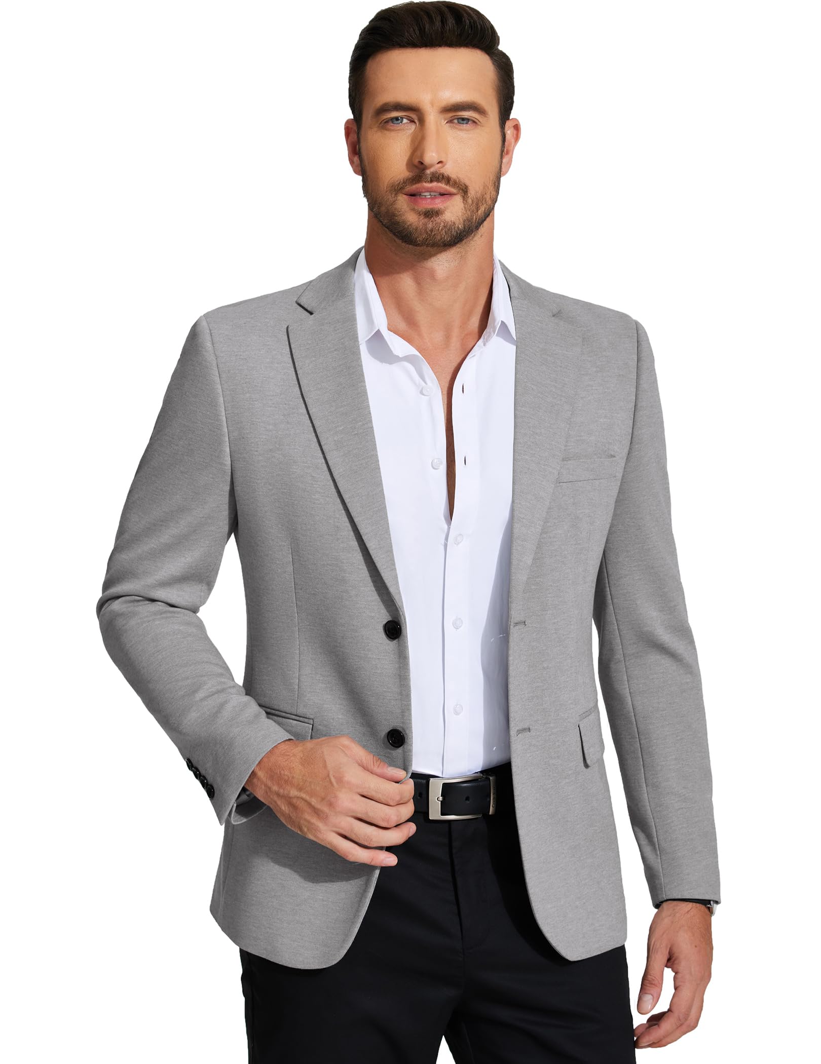 COOFANDY Giacca da uomo casual in maglia, leggera, con due bottoni