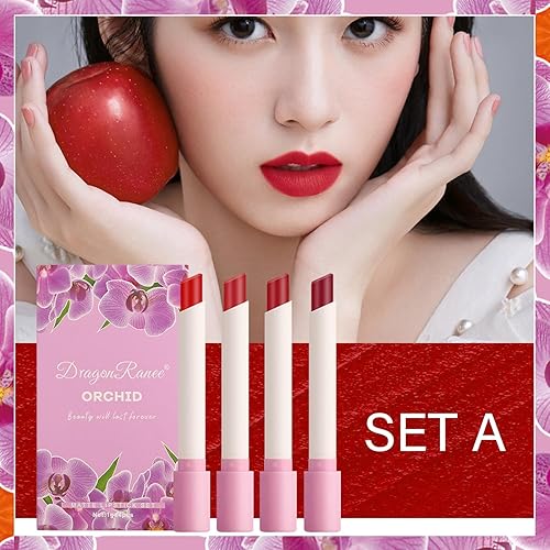 Miniatura 2 de Cigarette - Lápiz labial mate, 4 colores nude, terciopelo, humedad del aire, brillo labial, 24 horas, resistente al agua, de larga duración, juego