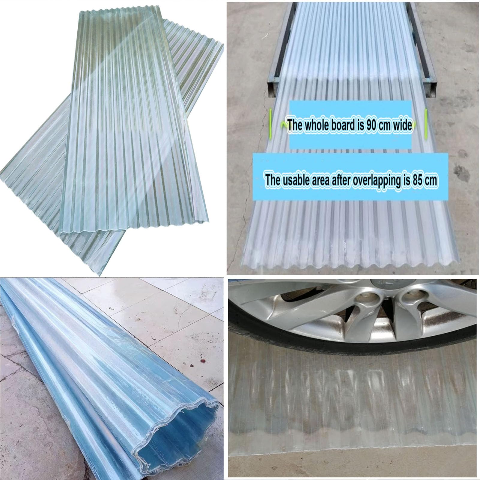 1.2mm Planchas Transparentes Tejados,2/5/7/8/10/13/15/20pcs Plancha Transparente Anti-UV,Placa De Iluminación Natural De Fibra De Vidrio,Chapa Tejado De Aislamiento (0.9×1.6m,2pcs)