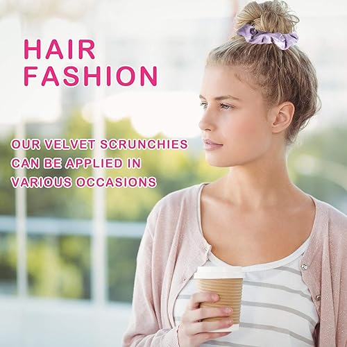 Vista 27 de Whaline - 12 ligas elásticas de terciopelo prémium para el pelo, accesorio para niñas o mujeres