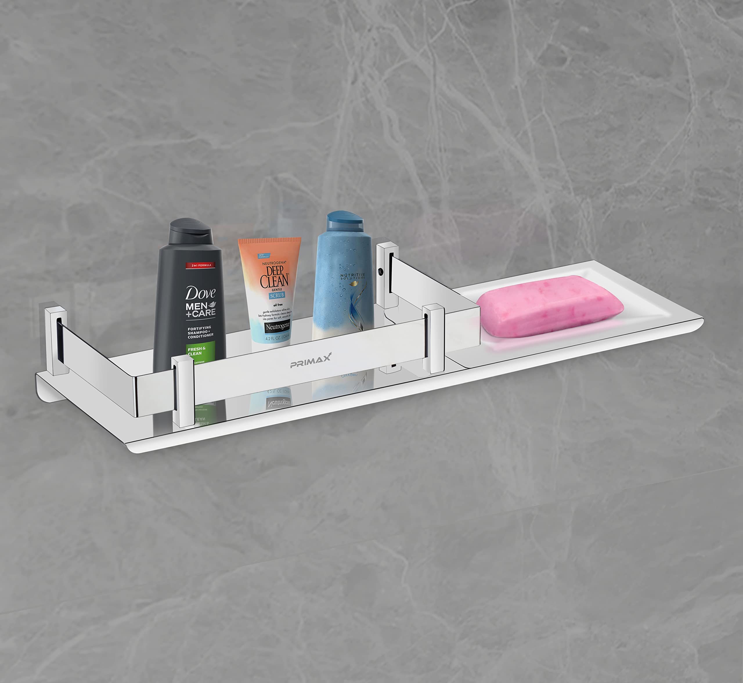 Primax Stainless Steel 2in1 Multipurpose Mirrored, Nickel, Chrome Finish Bathroom Accessories Shelf with Soap, Dish Holder (15x5 Inches, Silver) – Pack of 1 (B0BQZ6FBQX) Amazon Price History, Amazon Price Tracker