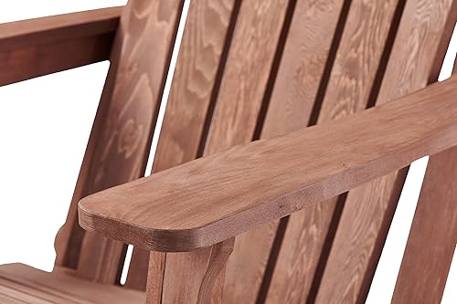 Miniatura 8 de Silla Adirondack plegable de madera de gran tamaño con respaldo premontado y tabla de asiento, silla de patio de madera para jardín, patio trasero,