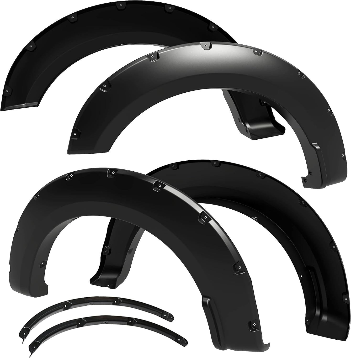 Tyger Auto TG-FF8F4388 Fender Flares for 2017-2022 Ford F-250 F-350 Super Duty - Paintable Smooth Textured Black 4pc