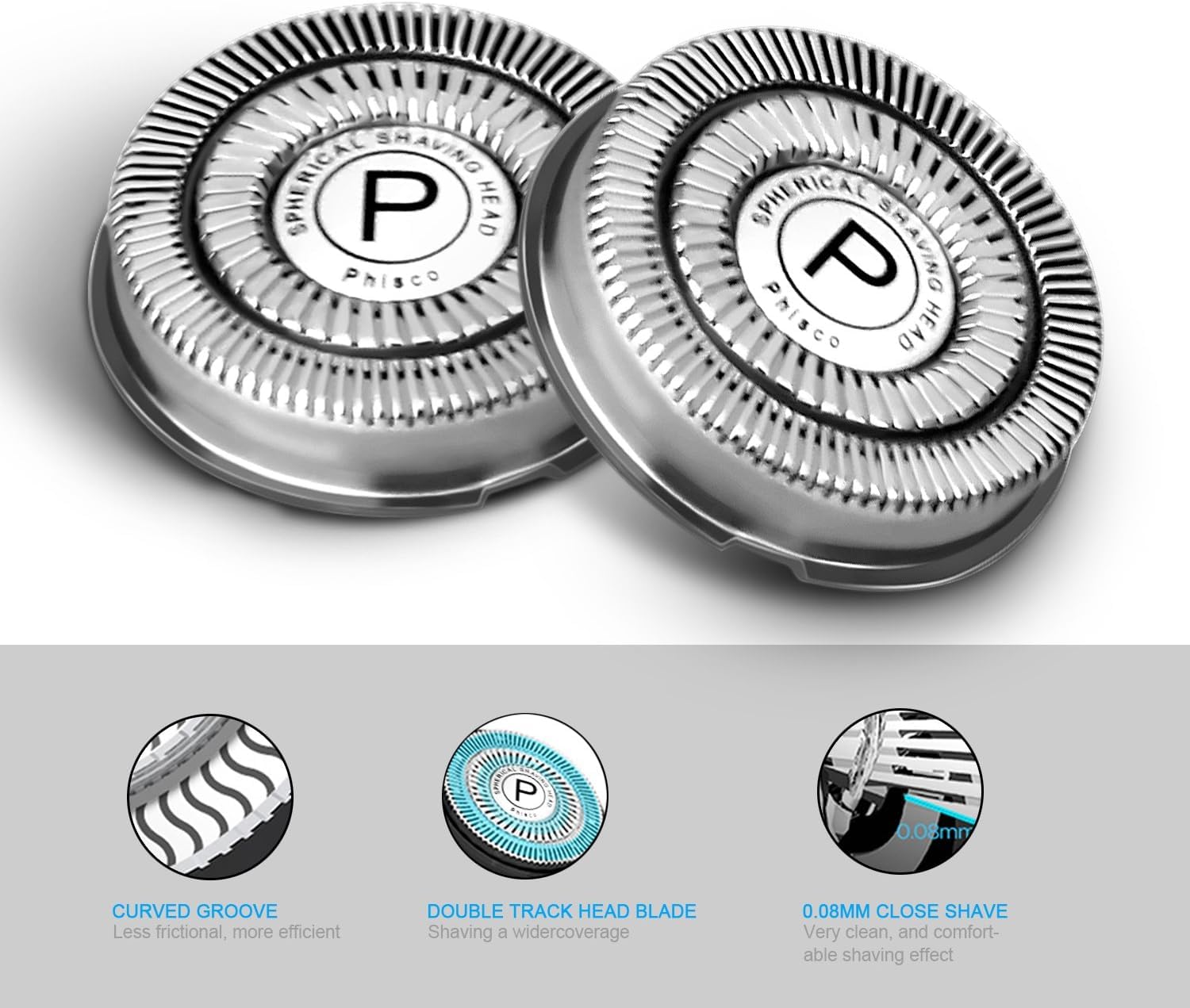 Phisco Men's Electric Shaver Replacement Heads Razor Rotary Blade Replacement for Phisco Shavers - Image 7