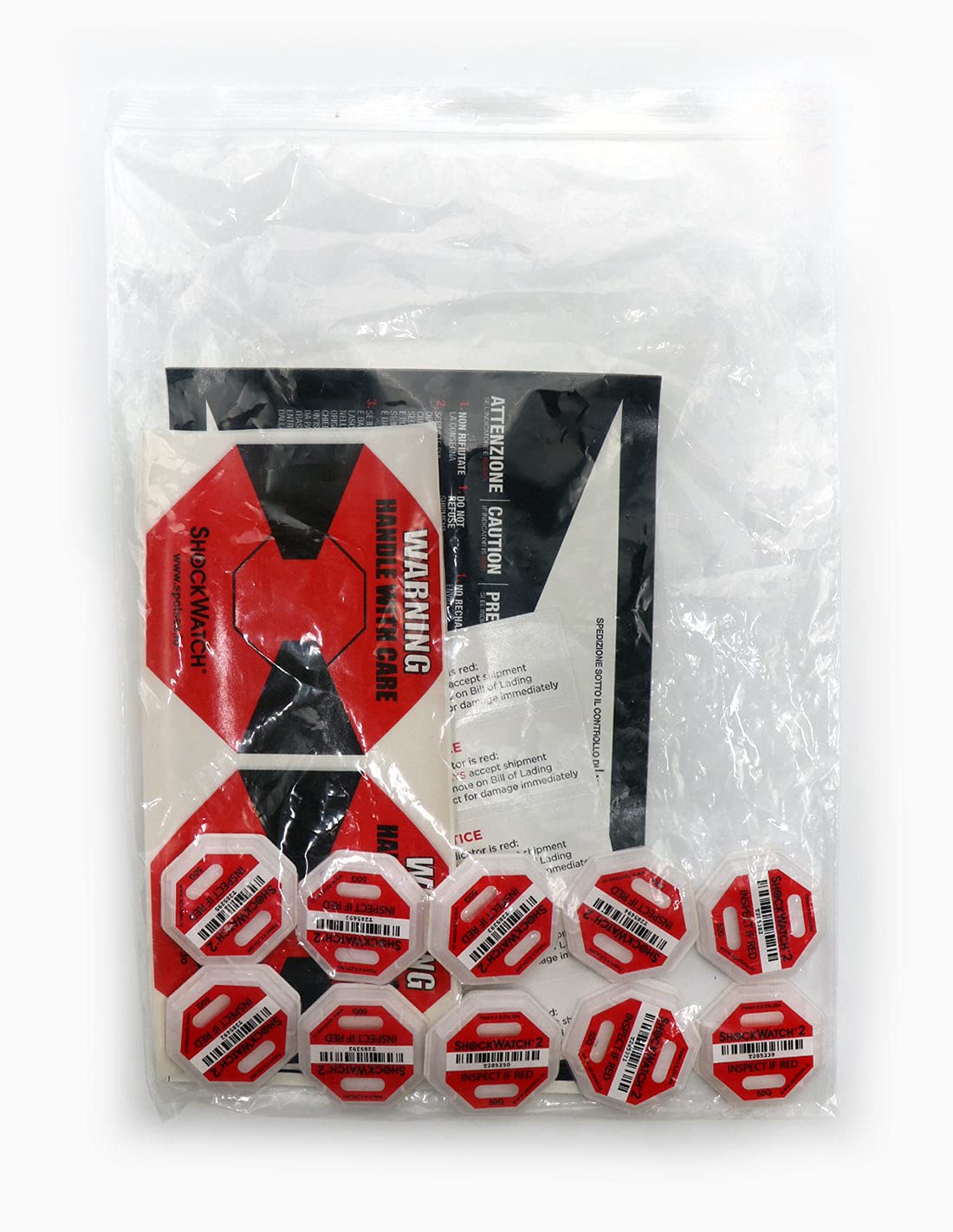 Shockwatch 2 Indicateurs d'impact 50G Rouge Lot de 10