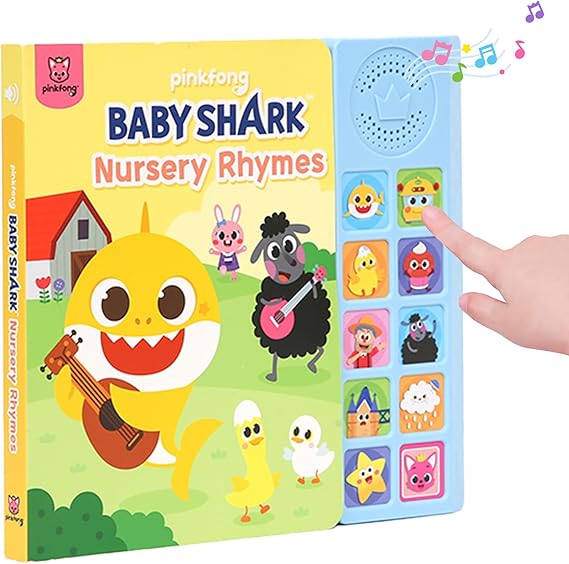 Baby Shark Nursery Rhymes 10 Button Sound Book, Pinkfong Baby Shark Children's Early Learning Books, Interactive Learning Books for Toddlers, Learning & Education Toys, Baby Shark Gifts for K...