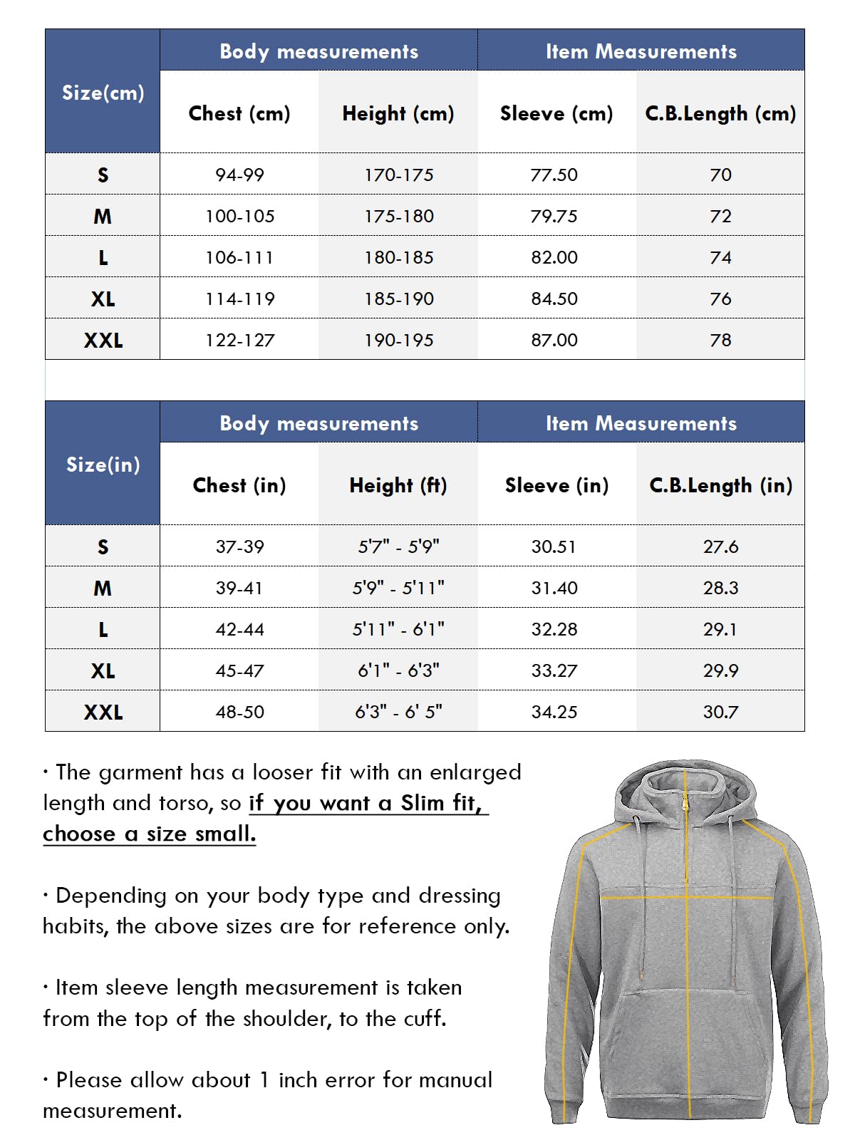 Peakwell Felpa Uomo con Cappuccio e Zip Felpa in Pile Caldo Pullover da Lavoro