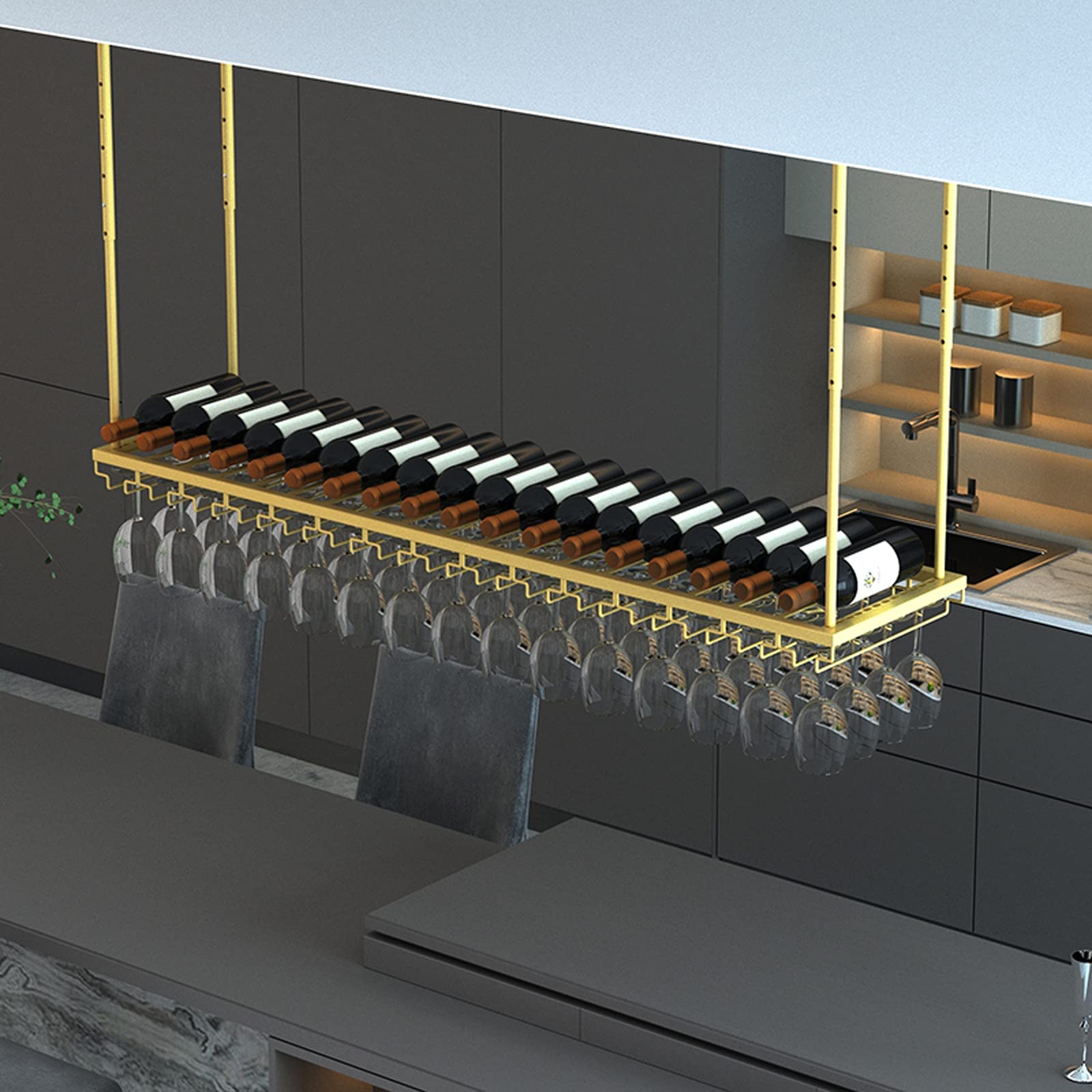 Soporte de vino para barra de bar con altura regulable europea