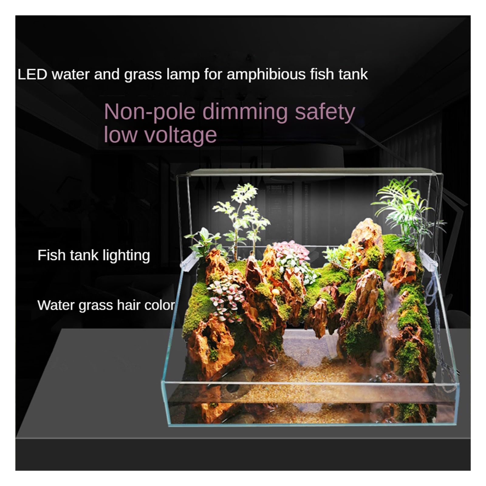 Aquarienbeleuchtung Amphibische Aquarium Clip Licht Aluminium Legierung Halterung Led Wasserdichte Wasserpflanzen/Meerwasser Korallen Spezielle Aquarium Beleuchtung 9W für bepflanztes Aquarium(40CM)