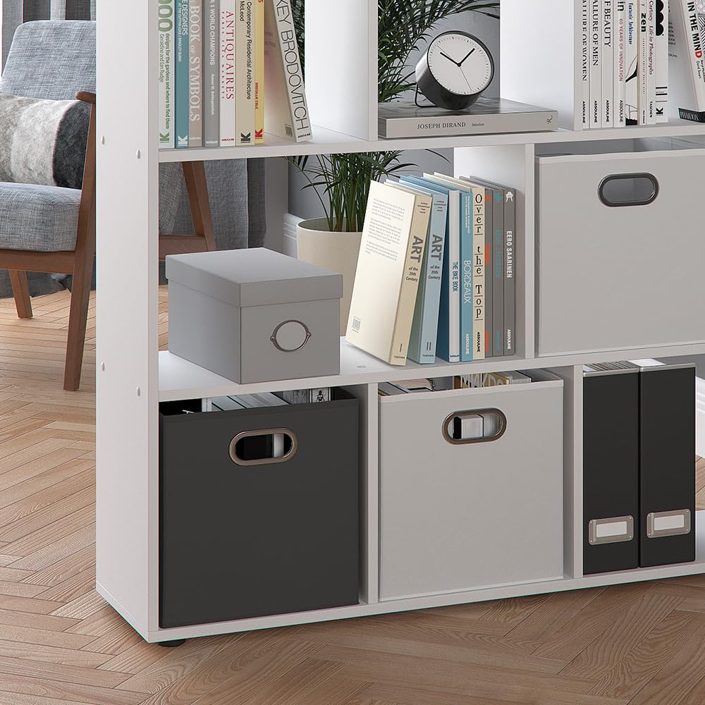 Vicco Raumteiler Pilar, Weiß, 131.6 x 143 cm | zur flexiblen Raumaufteilung und Aufbewahrung von Büchern