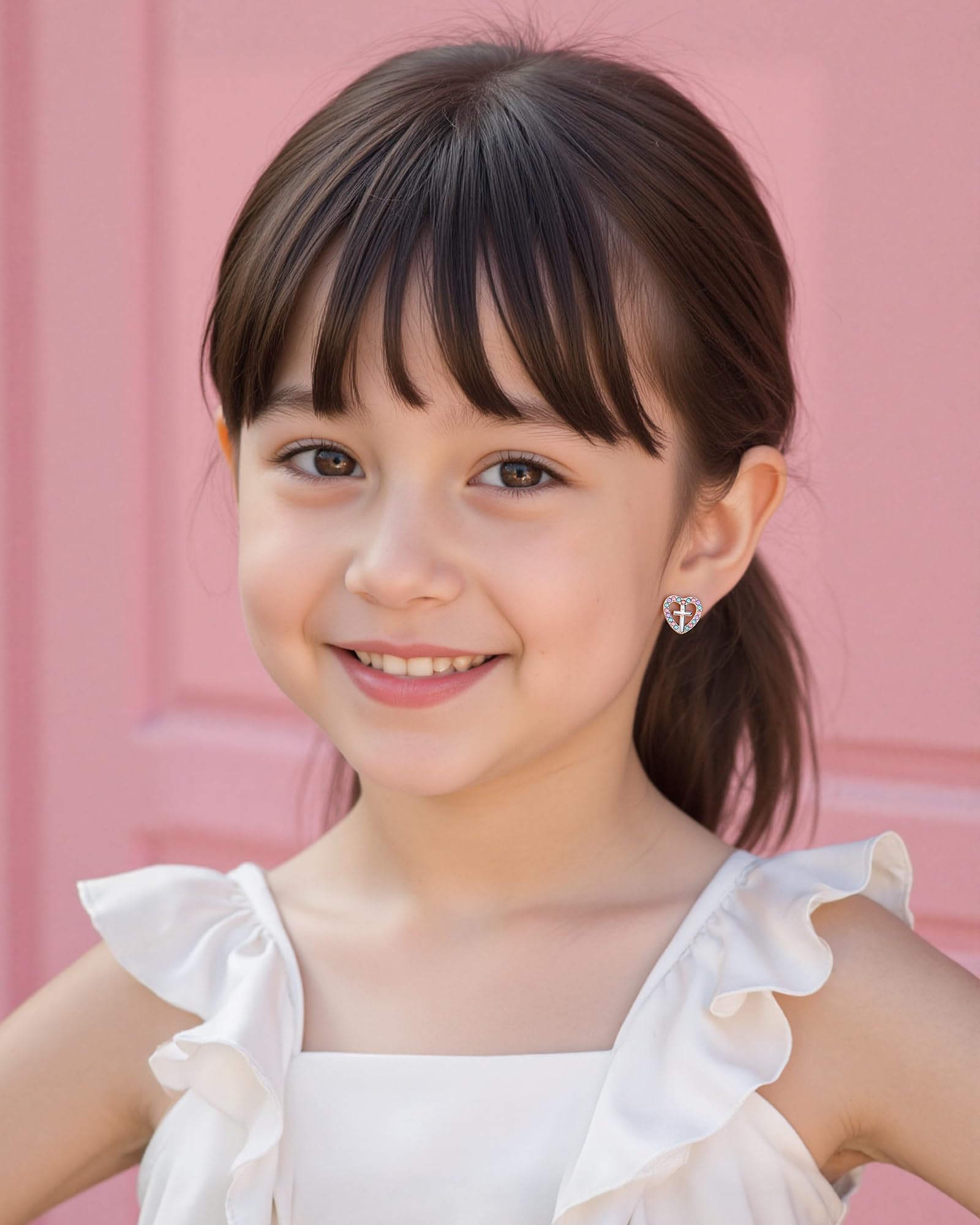 Cross Earrings Communion Baptism Gifts for Girl Kid Christening Baptism Decorations Favors for Girls