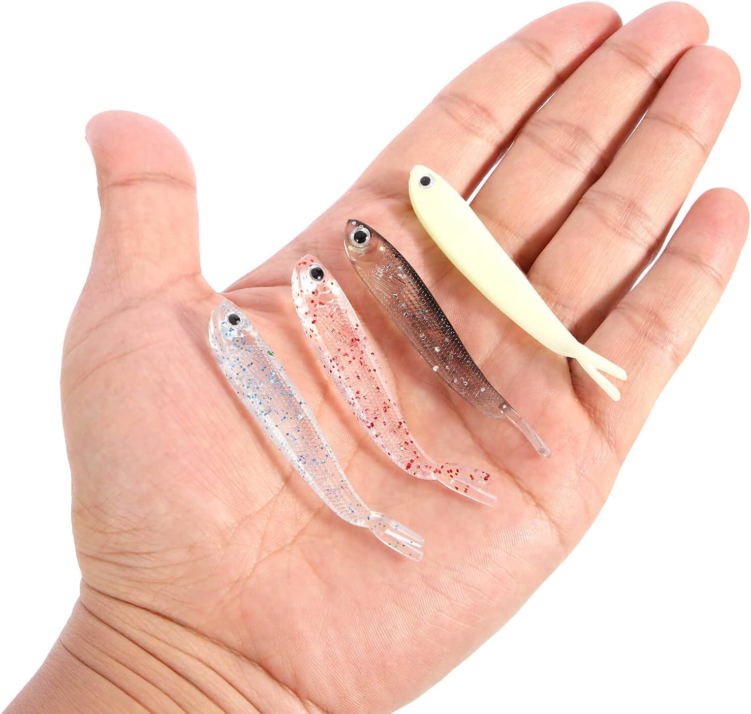 80PCS Soft Plastic Fishing Lures for Bass, Saltwater Freshwater Fishing Lures with Various Sizes Fishing Jig Heads Tackle, Premium Soft Saltwater Bait, Live Jerk Minnows Swimbait Kit - Sconqaek : Sports & Outdoors