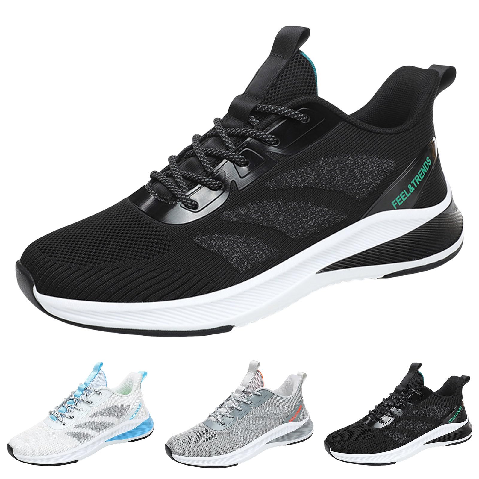Zapatillas Hombre Casual - Zapatillas Deportivas Hombre diseño Moderno con Multicolor Tejido Transpirable Calzado Casual atlético para Uso Diario