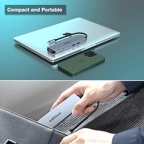 Miniatura 7 de Hub USB C, estación de acoplamiento USB C 7 en 1, adaptador multipuerto HDMI, 100 W PD, 2 USB 3.0, USB C 3.0, base SDTF para portátil tipo C