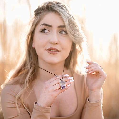 Miniatura 4 de Collar de geoda de amatista, auténtica joyería de piedras preciosas hechas a mano, signo del zodiaco de febrero, alineación de chakras, accesorio de