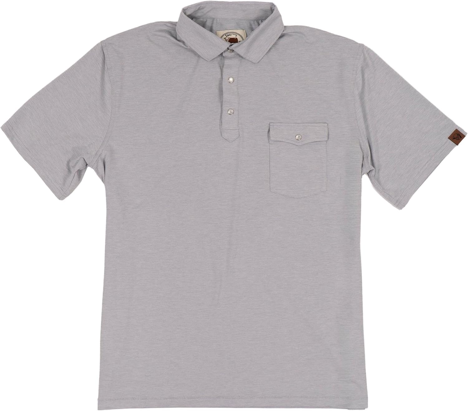 Lazy J Ranch Wear Men's Classic Solid Performance Polo Shirt - Pearl Snap Buttons - Golf Shirts for Men, Golf Accessories