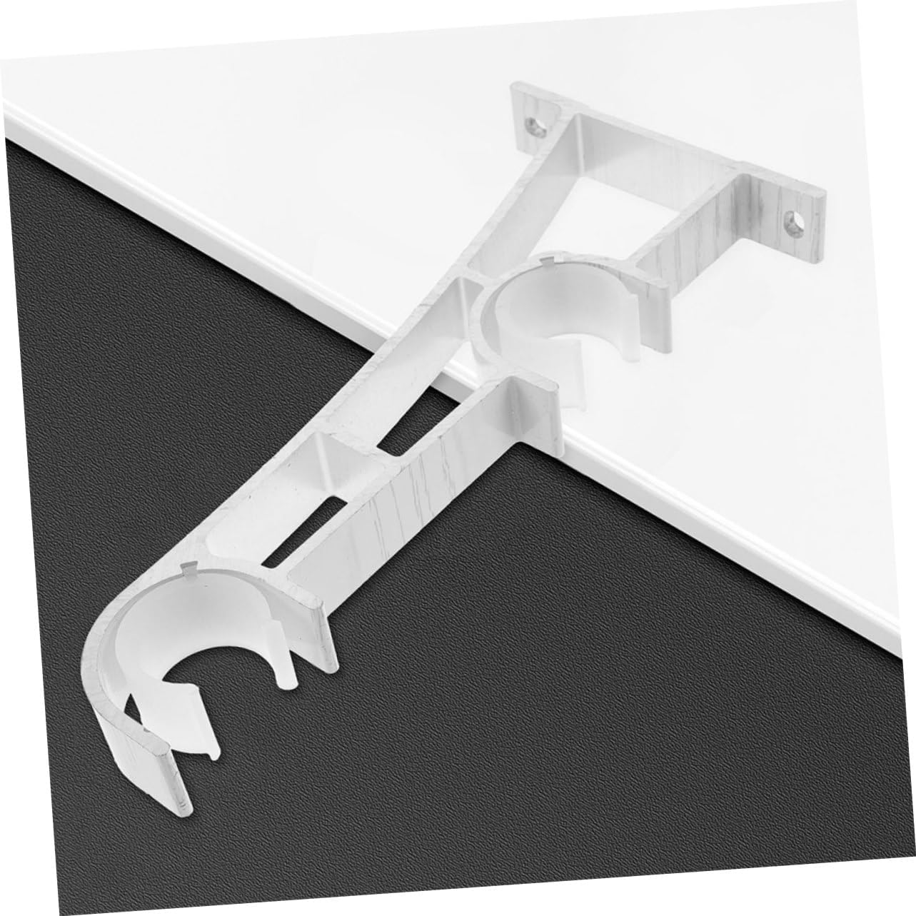ABOOFAN Metal Curtain Rod Brackets Set 6pcs Double Rod Holder for Drapes Wall-Mounted Hardware