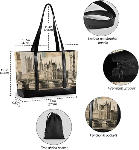 Miniatura 4 de Retro Brown Collage Poster modern computer cases for laptops with zipper laptop travel bag for gym with maletin ejecutivo para mujer