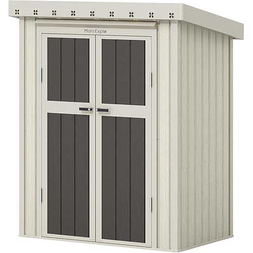 5X3 FT Metal Garden Sheds & Outdoor Storage with Sloping Roof,Lockable Door for Backyard,Patio