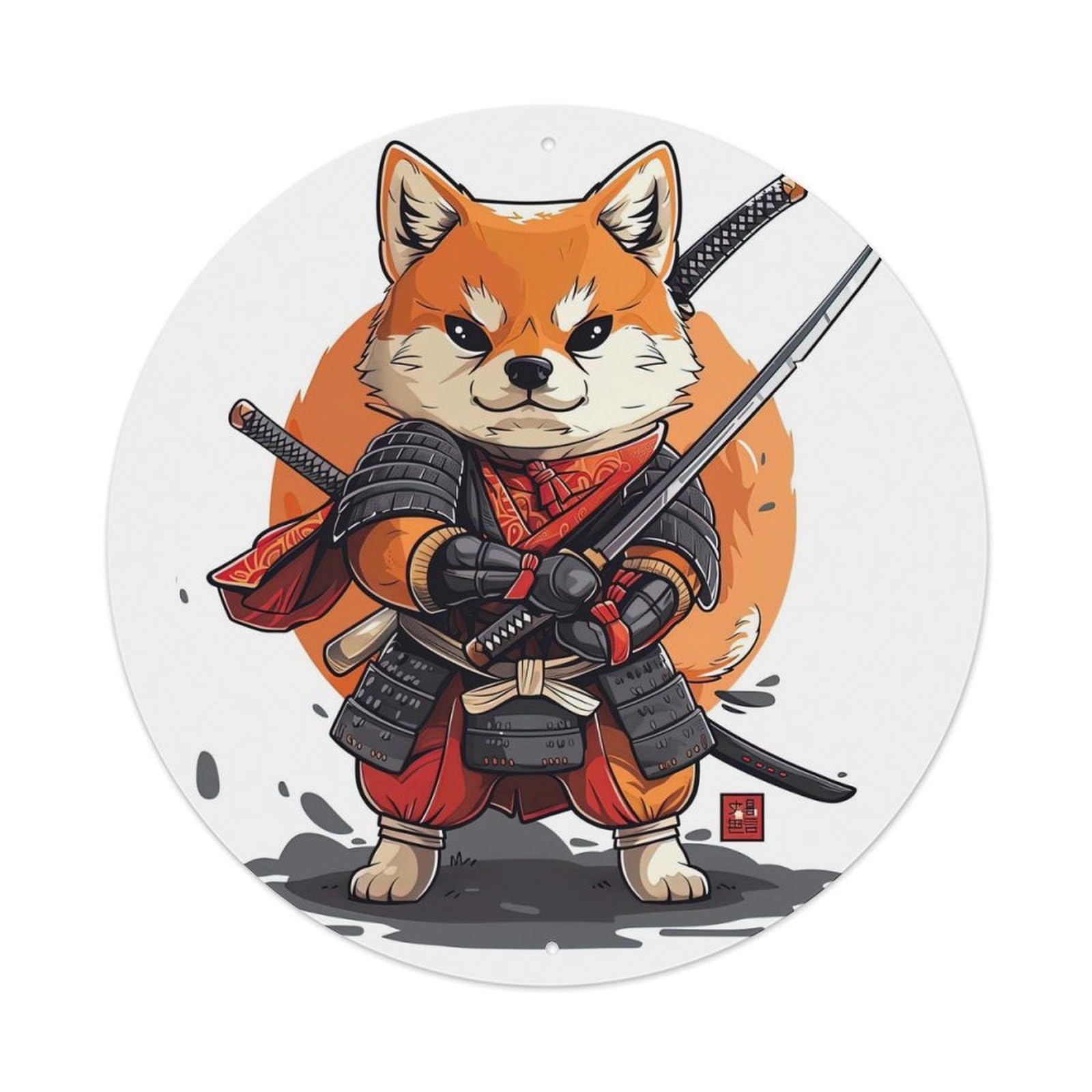 Animal Warrior Fox Shadow Metal Tin Sign